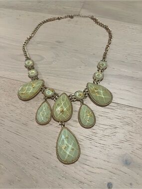 Aldo Gold-Tone Mint Teardrop Bib Necklace